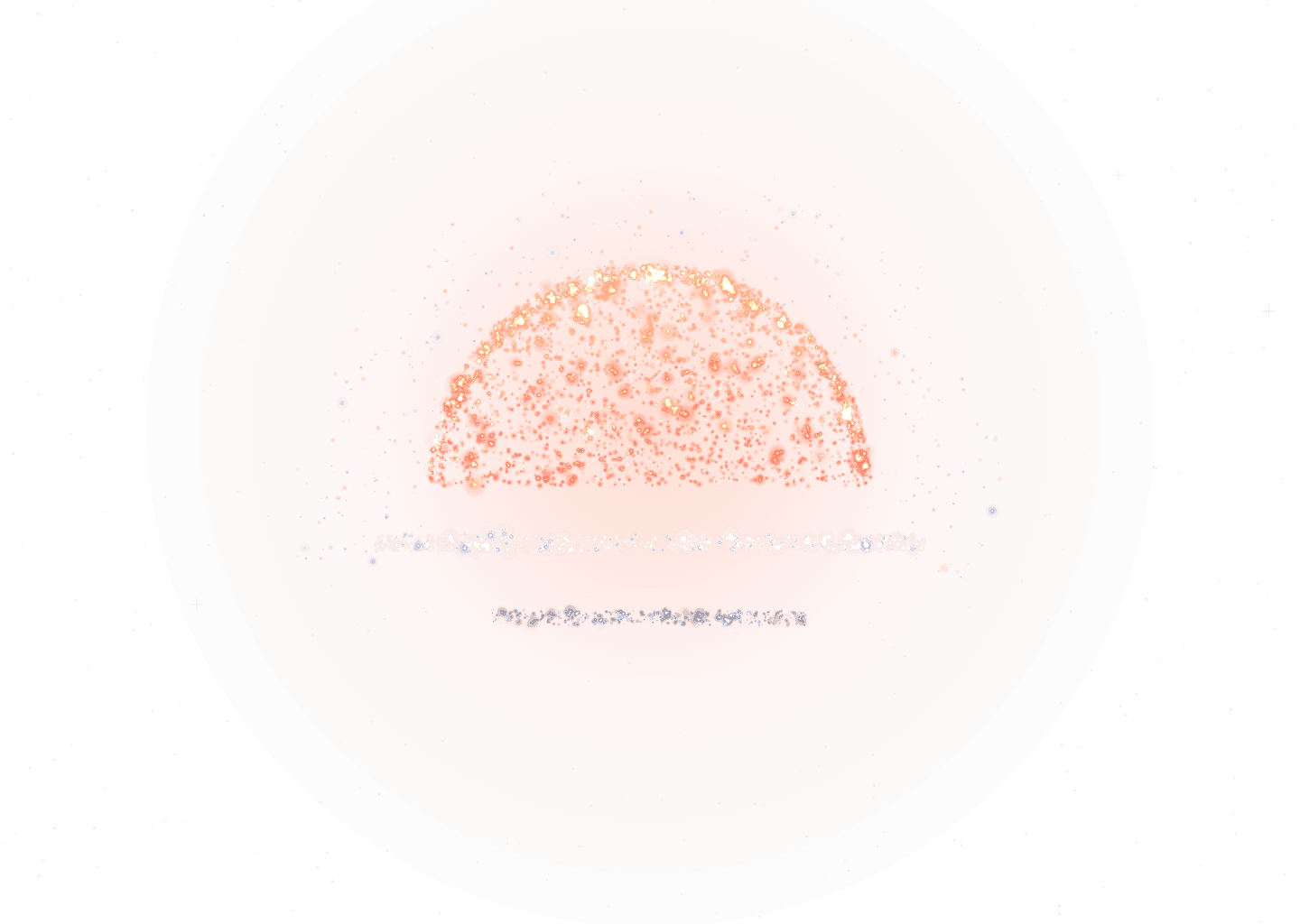 Sol e horizonte formados por partículas luminosas, do site da New Horizon Studios